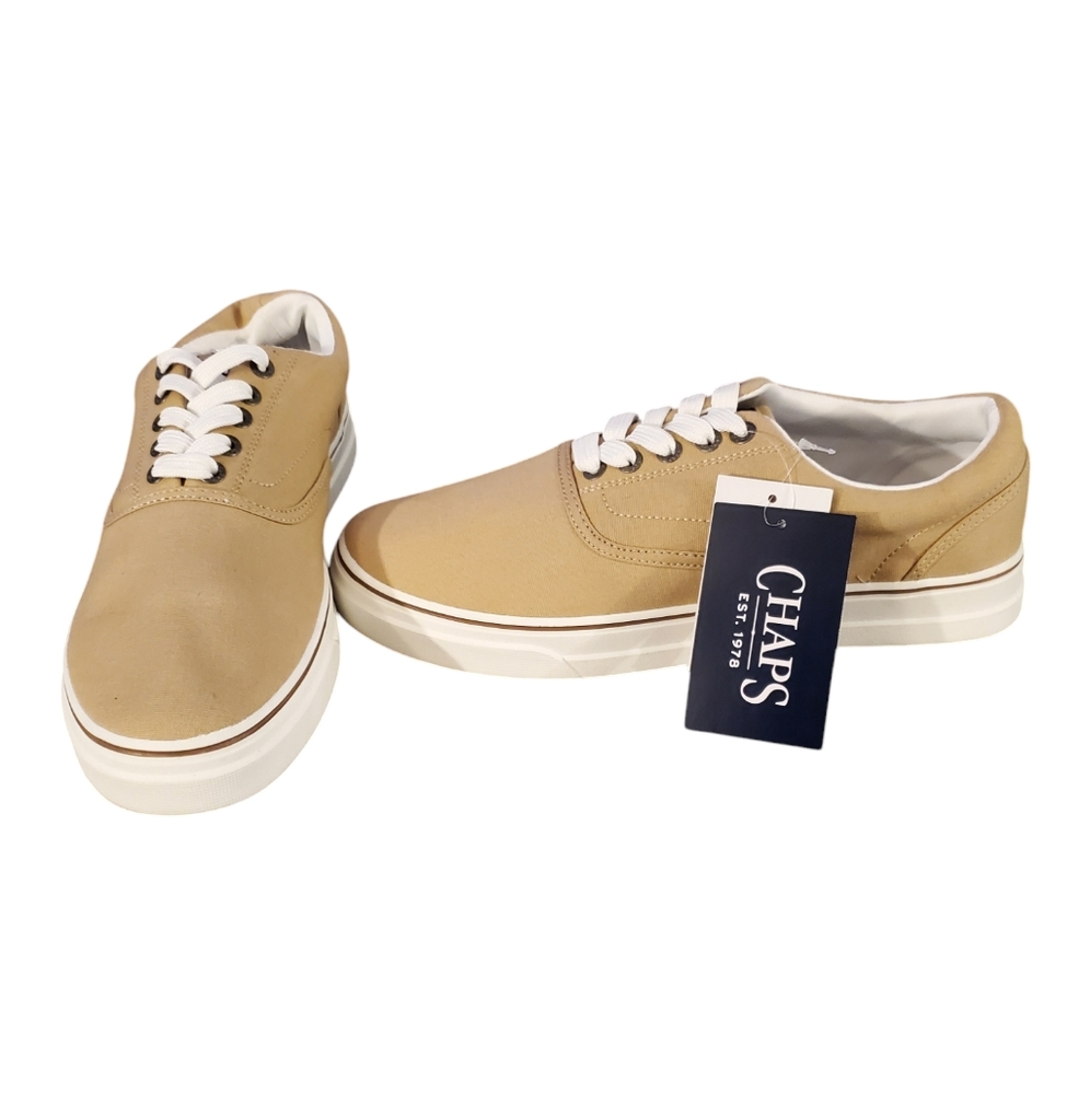 Chaps Canvas Laceup Taupe Sneakers Size 8.5 NWT